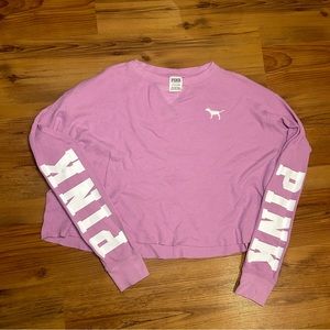 Victoria Secret PINK waffle long sleeve shirt pink colour